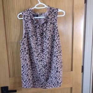 Elegant Animal Print Sleeveless Blouse